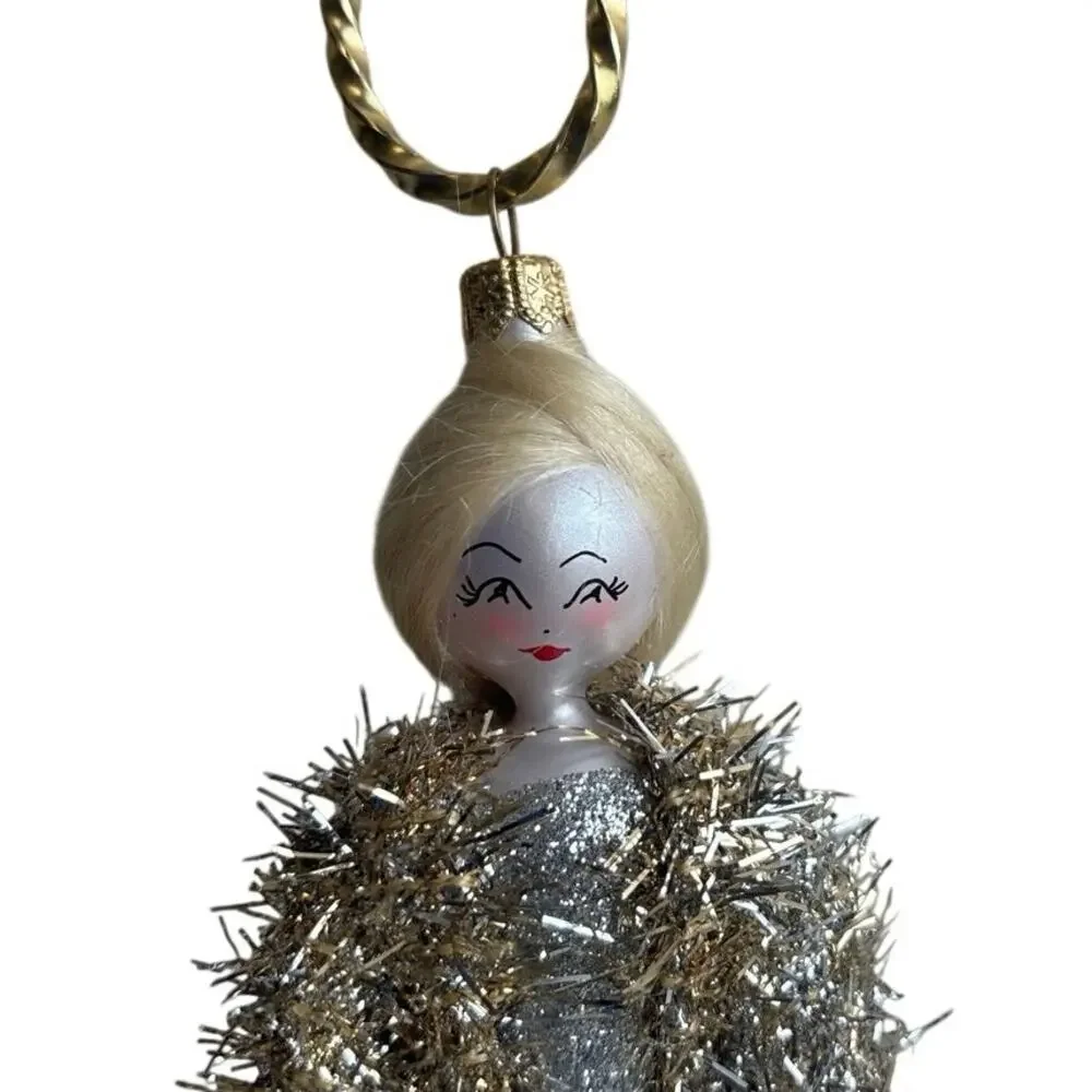 NIB Authentic Retired De Carlini Italy for Saks Fifth Avenue Ornament Gold Lady